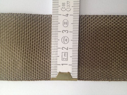 Basaltfibertejp 40 mm, 0,21 mm, 15 g/m, en kant av brunt PP-garn